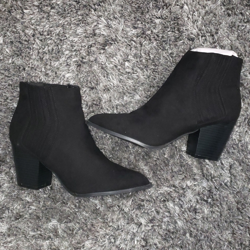 Black Suede Ankle Bootie